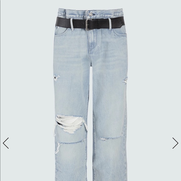 Intermix rta jeans women’s medium m $355 NWT new boyfriend distressed belt - Picture 9 of 12
